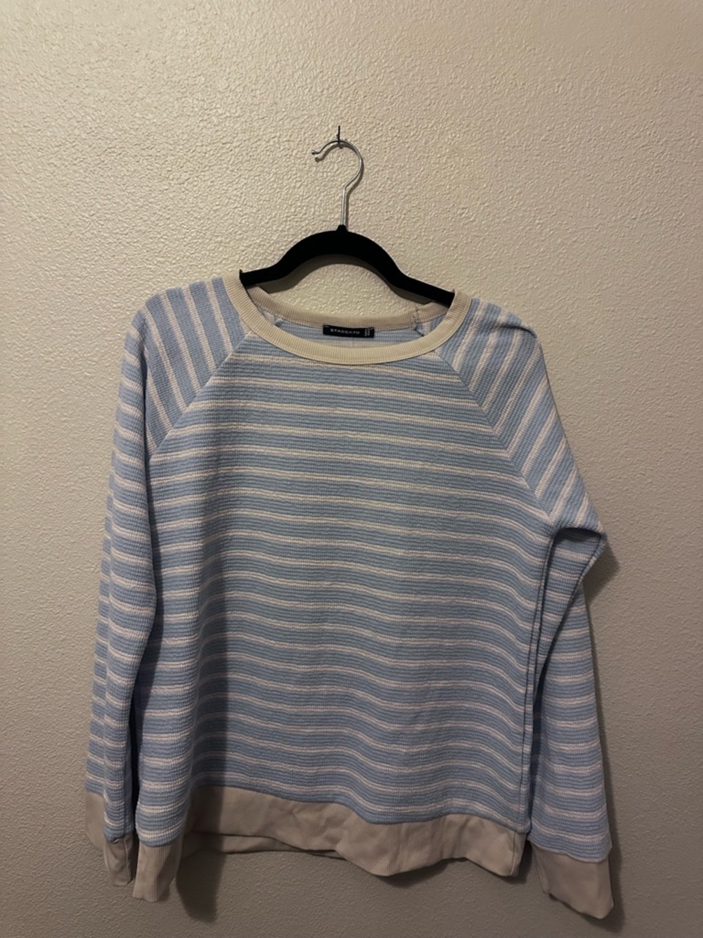 Staccato Light Blue & White Striped Crewneck Sweater